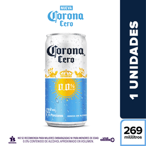 CERVEZA CORONA CERO*269ML