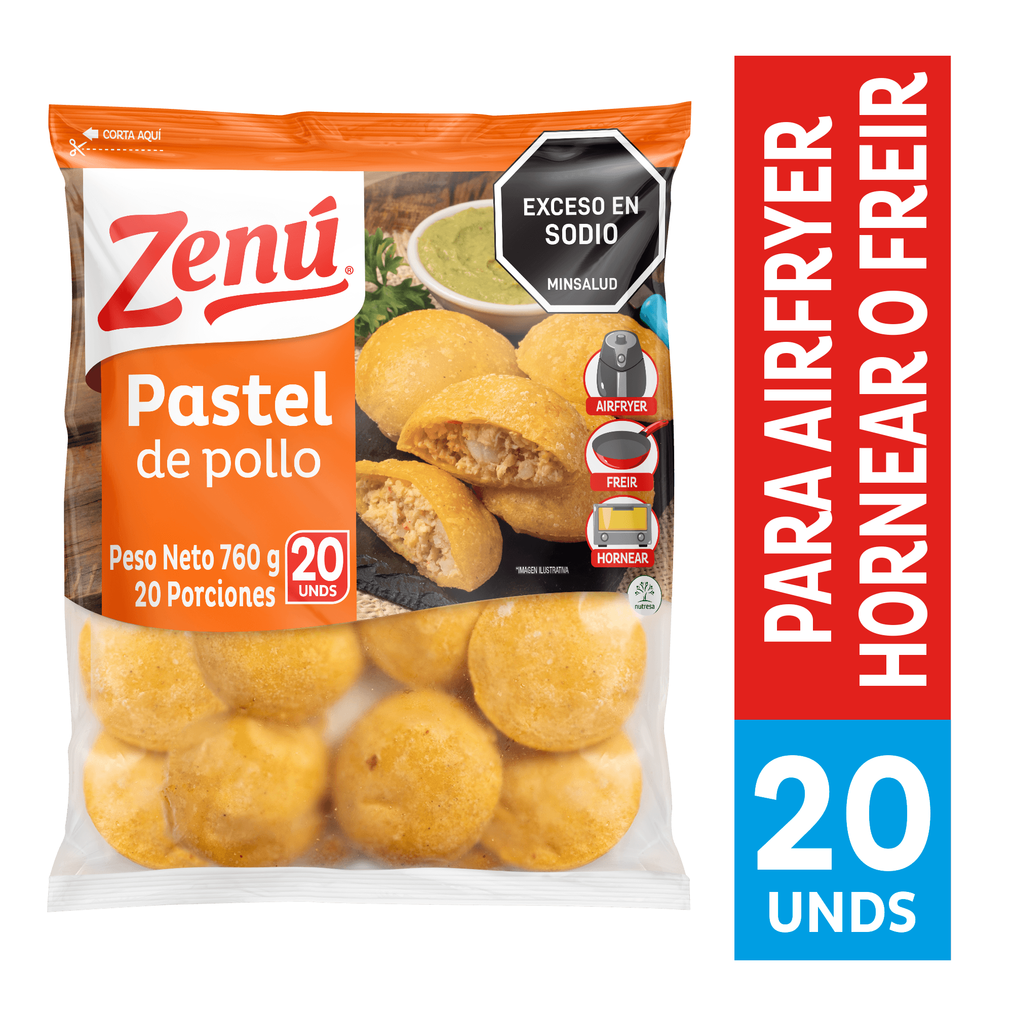 PASTEL DE POLLO ZENU X8 *300GR