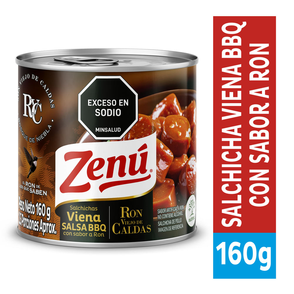 SALCHICHA VIENA ZENU BBQ RON*160GR