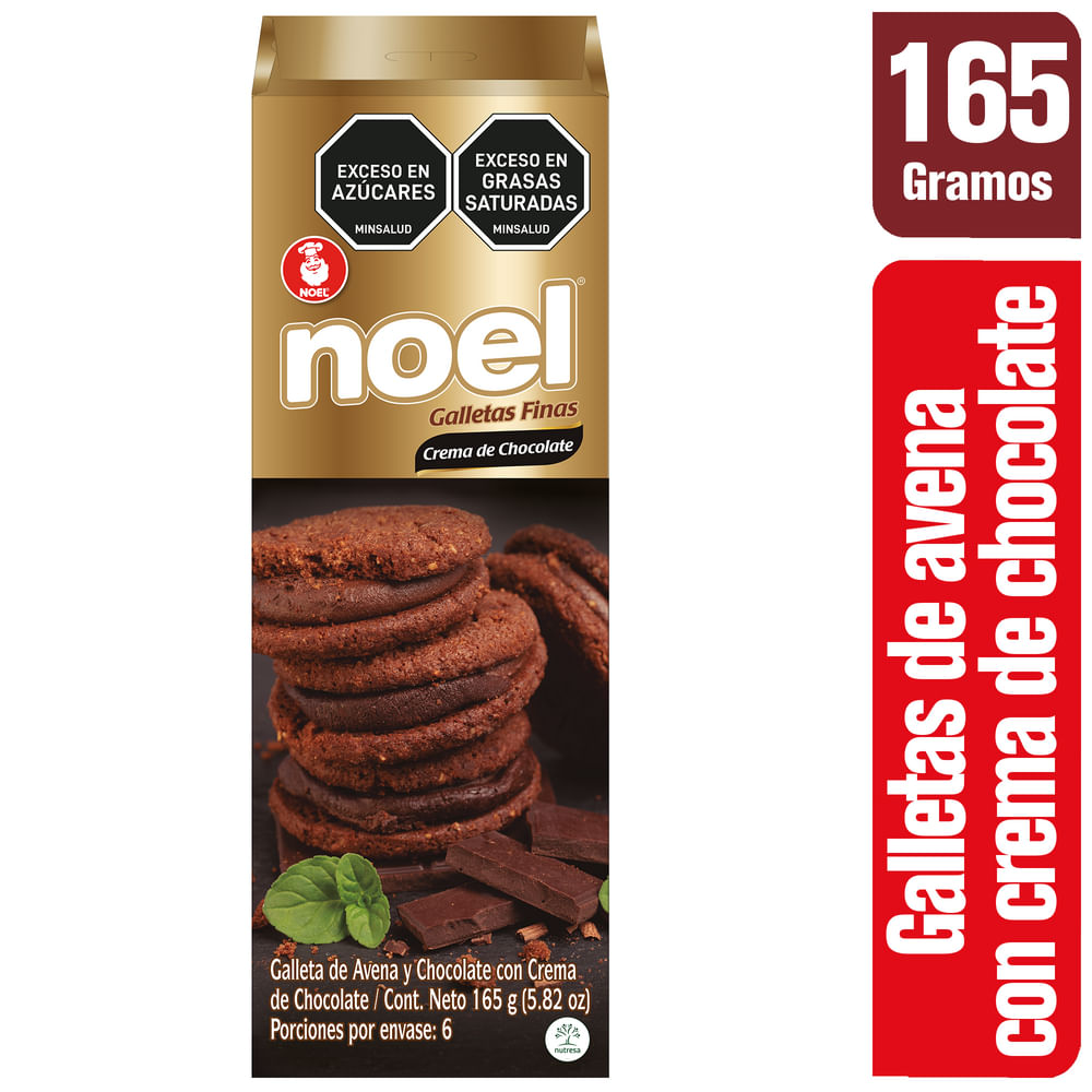 GALLETA NOEL AVENA CREMA CHOCOLATE*165GR