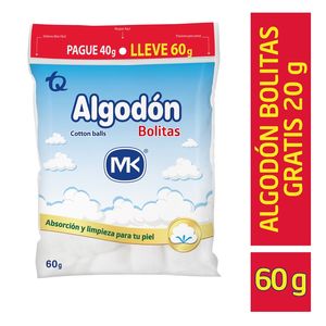 Algodon MK pomos pague 40 g lleve 60 g