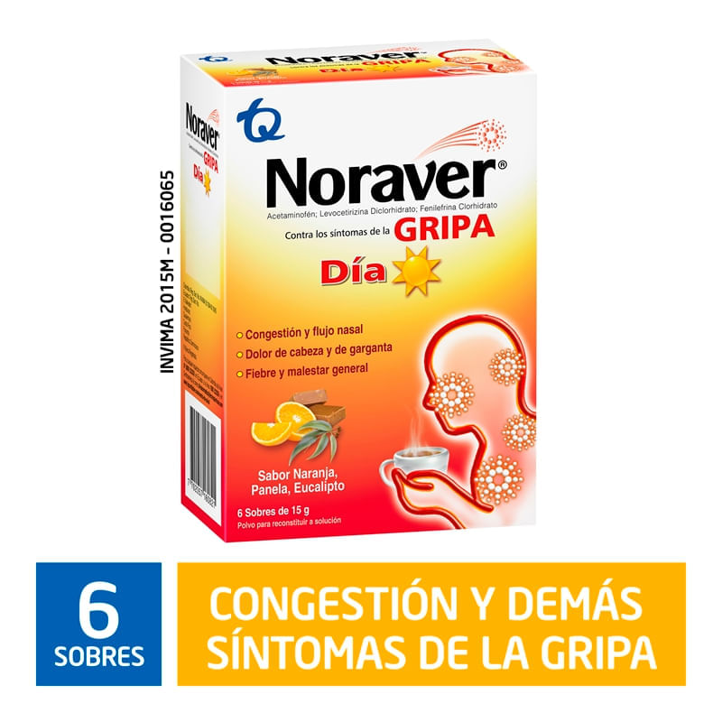NORAVER GRIPA BEBIDA DÍA X 6 SOBRES