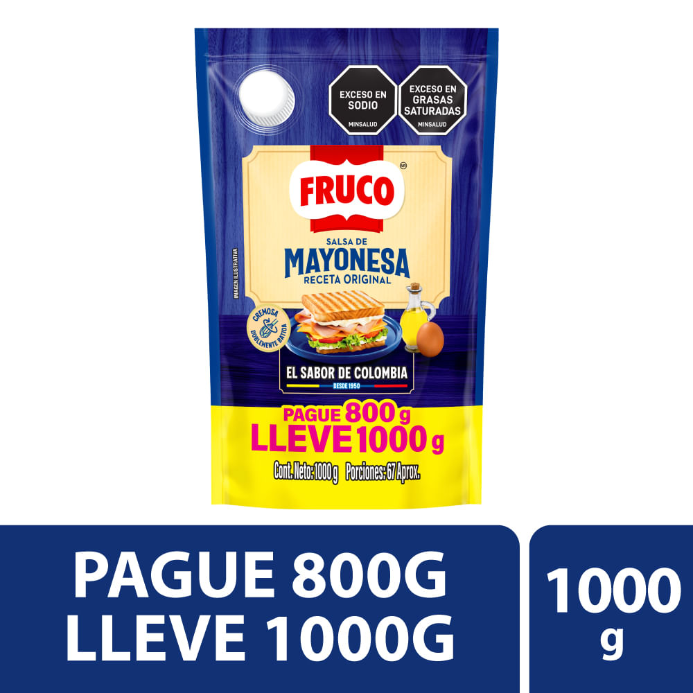 FRUCO MAYONESA PAGUE800GR LLEVE1000GR