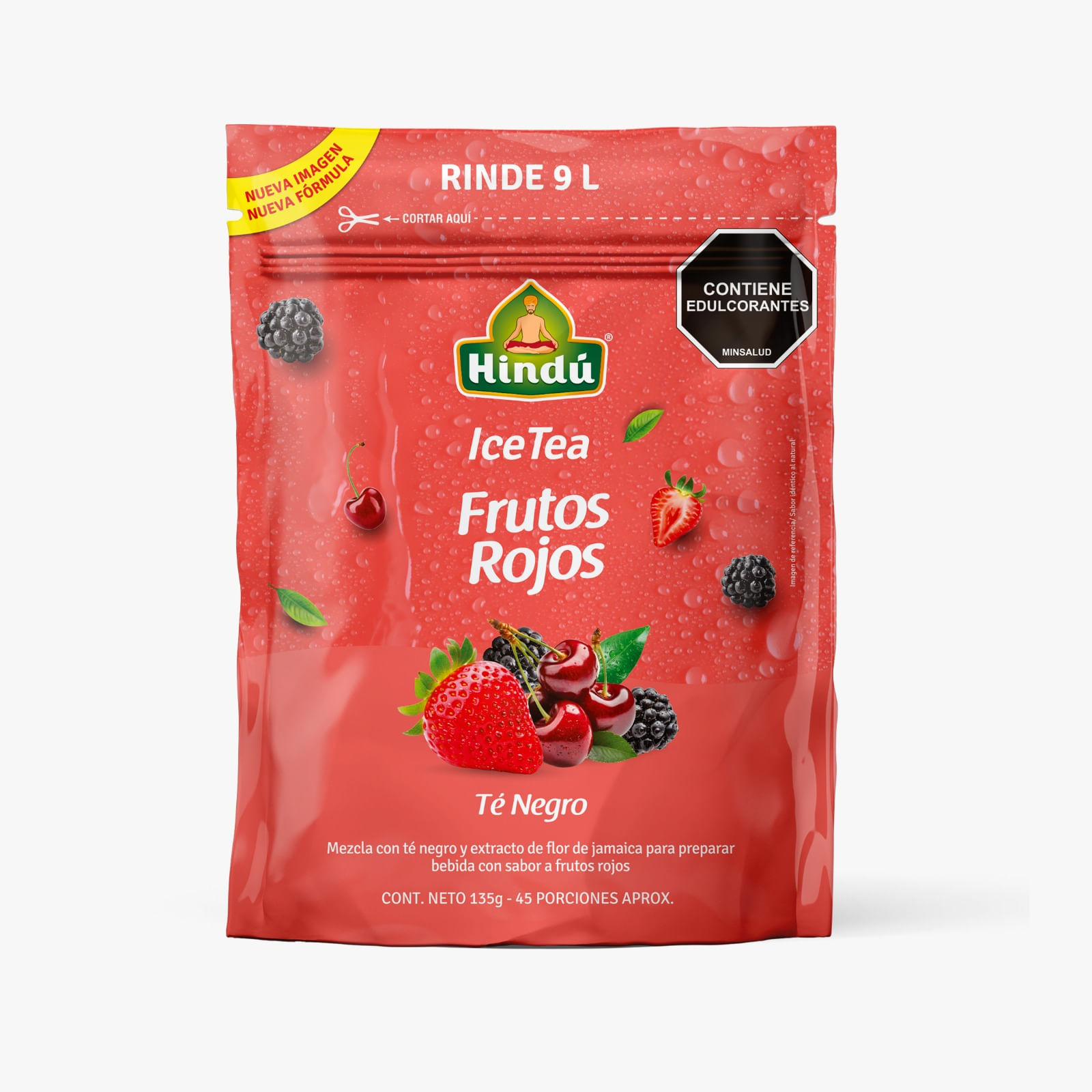 ICE TEA HINDU S/A FRUTOS ROJOS*135GR