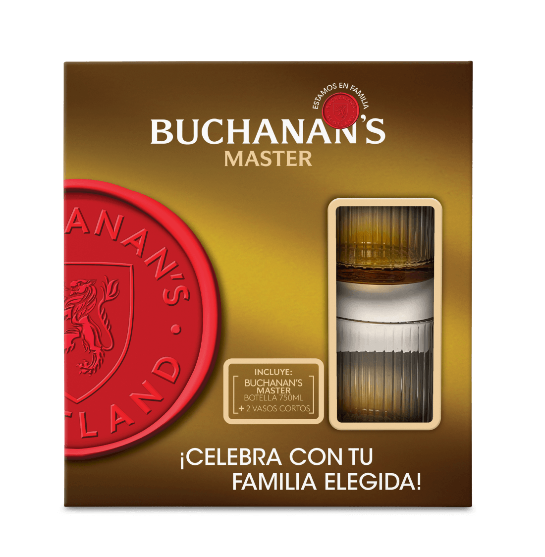PACK WHISKY MASTER BUCHANANS*750ML+VASOS