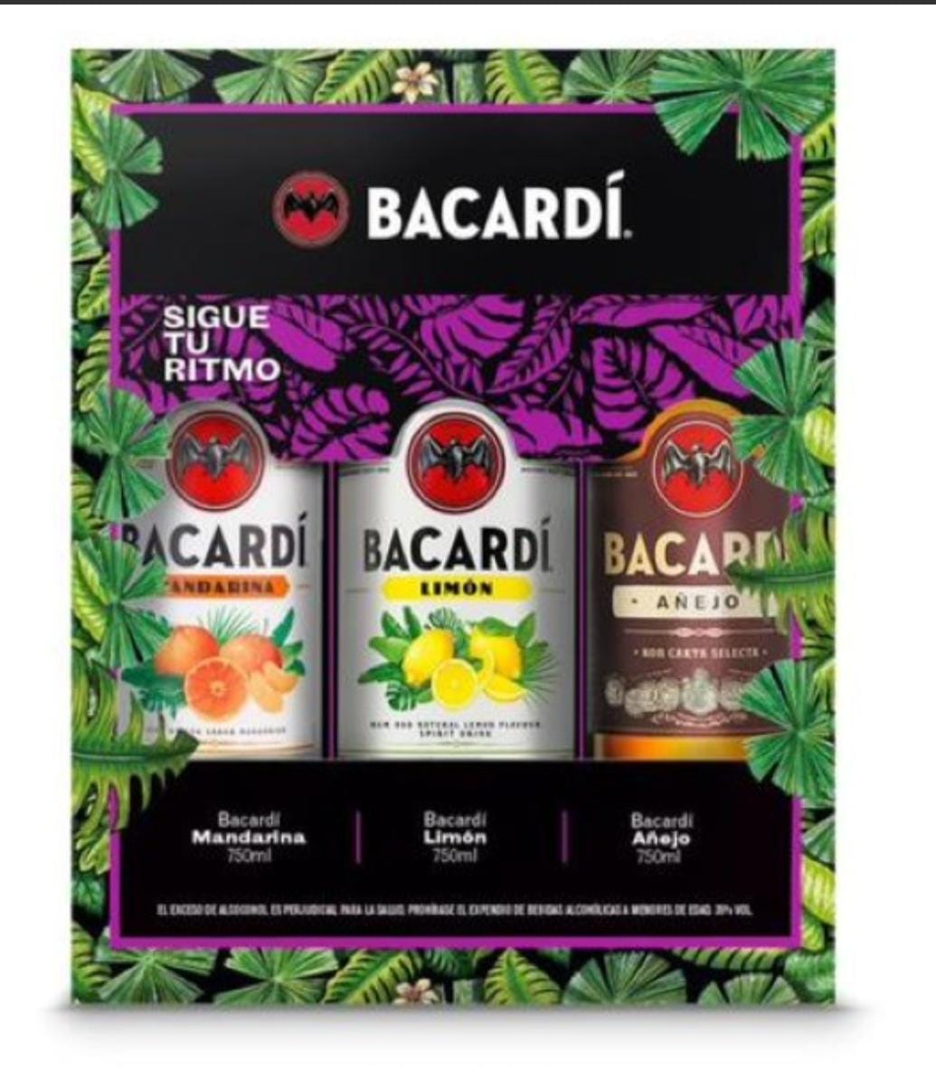 PACK RON BACARDI LIMON MANDARINA*750ML