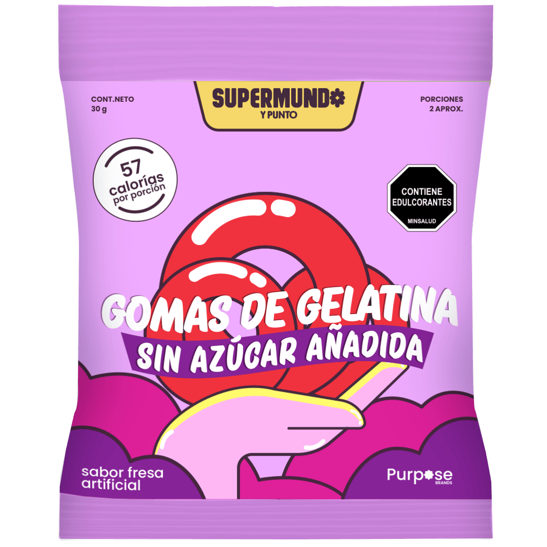 GOMAS GELATINA SIN AZUCAR PURPOSE*30GR