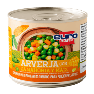 Arveja+Zanahoria+Maiz Euromax *300 gr