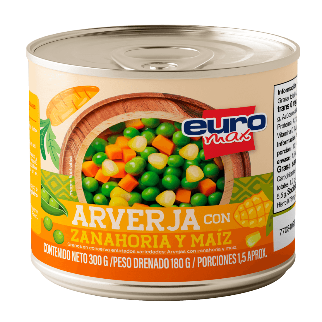 ARVEJA+ZANAHORIA+MAIZ EUROMAX *300GR