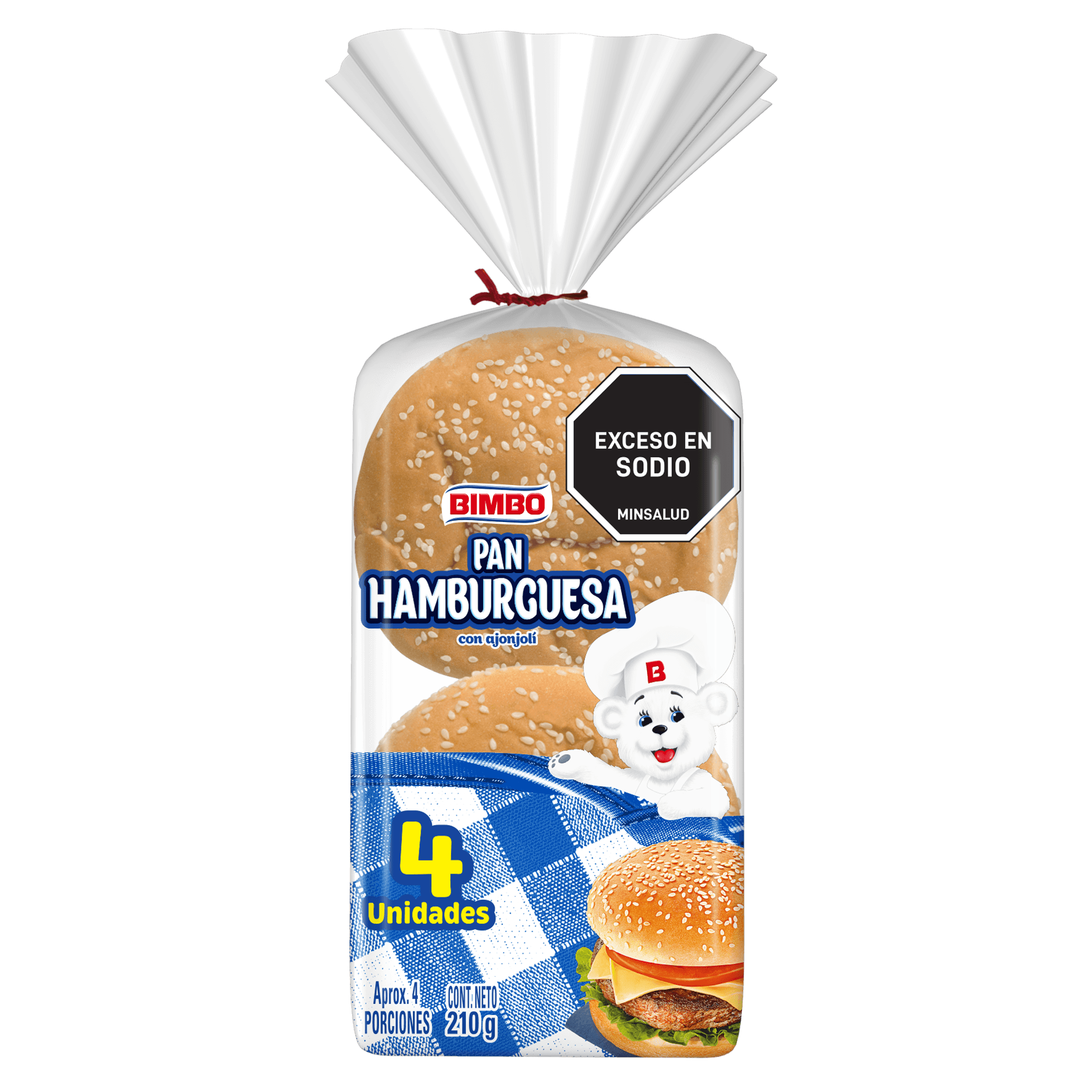 PAN HAMBURGUESA 4U 210gr BIMBO