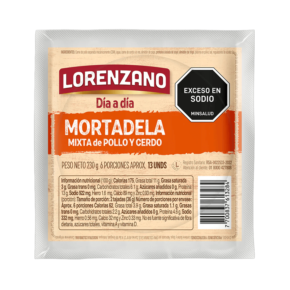 MORTADELA MIXTO DIA DIA LORENZANO *230GR
