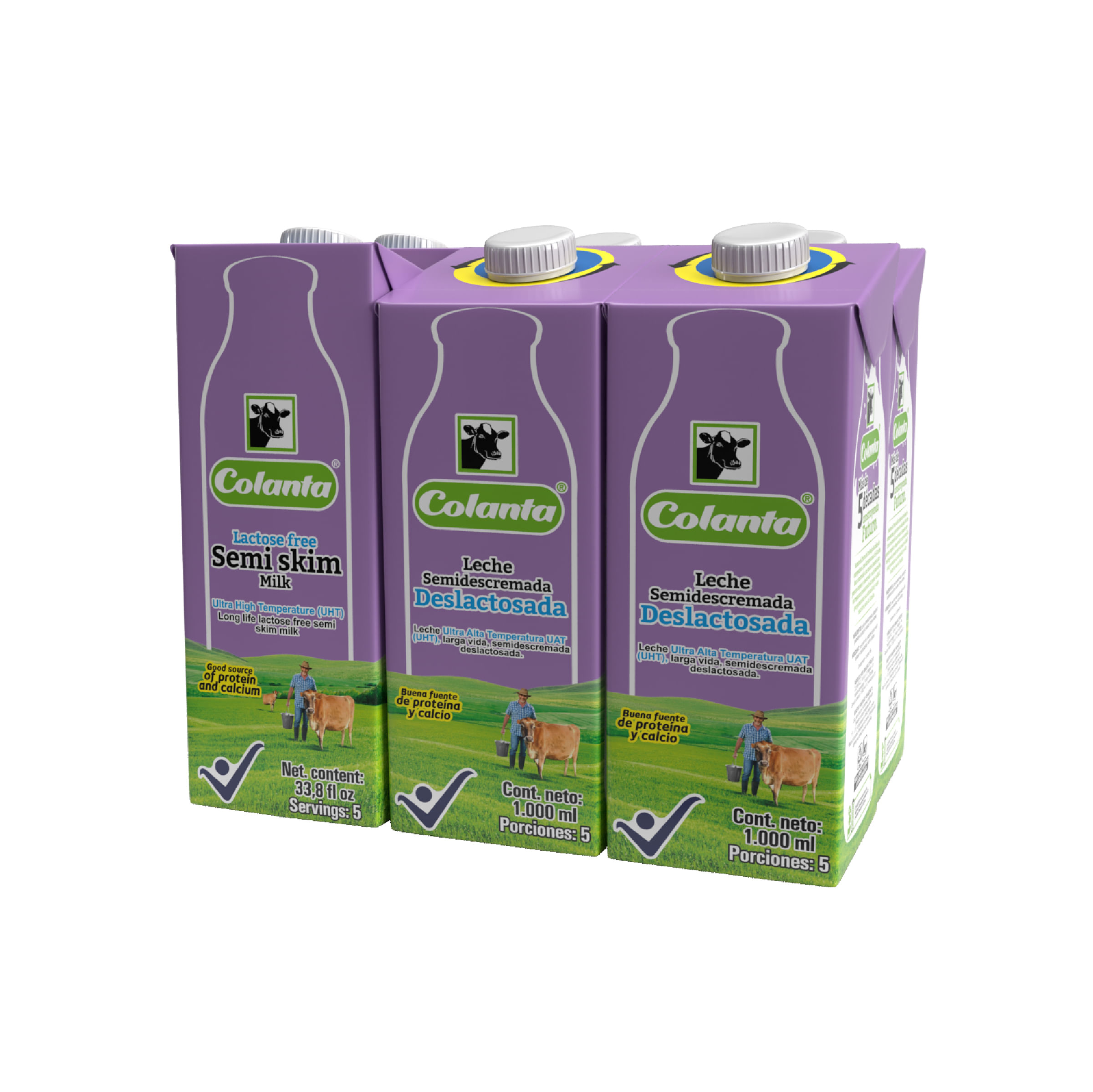 LECHE DESLACTOSA CAJA COLANTA*6U*1000ML