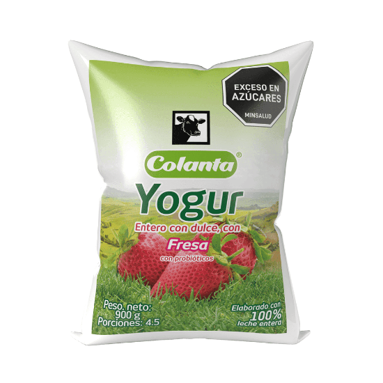 YOGUR ENTERO FRESA COLANTA*900GR