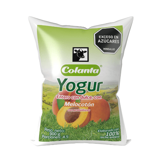 YOGUR ENTERO MELOCOTON COLANTA*900GR