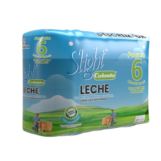 LECHE UHT SLIGHT DESCREMADA 6U x 900ml