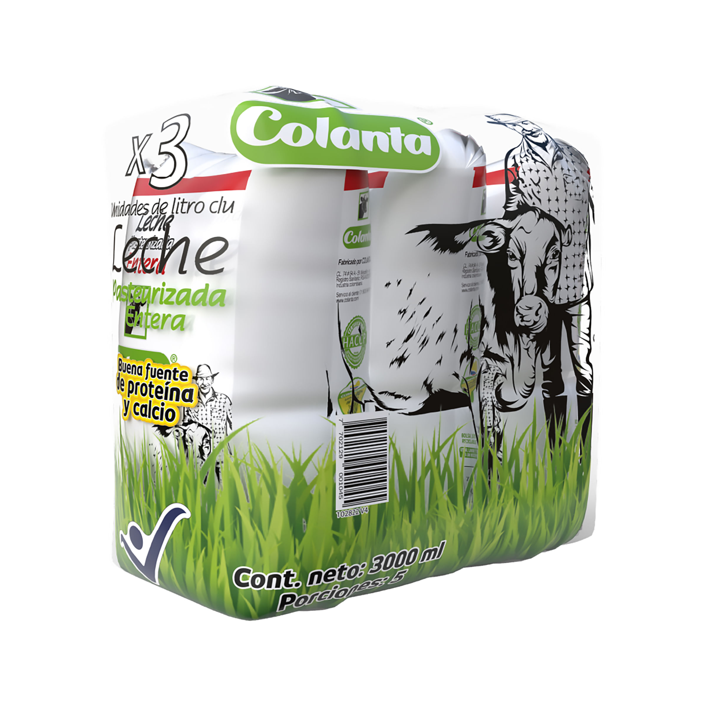 LECHE ENTERA 3U x 1000ml COLANTA