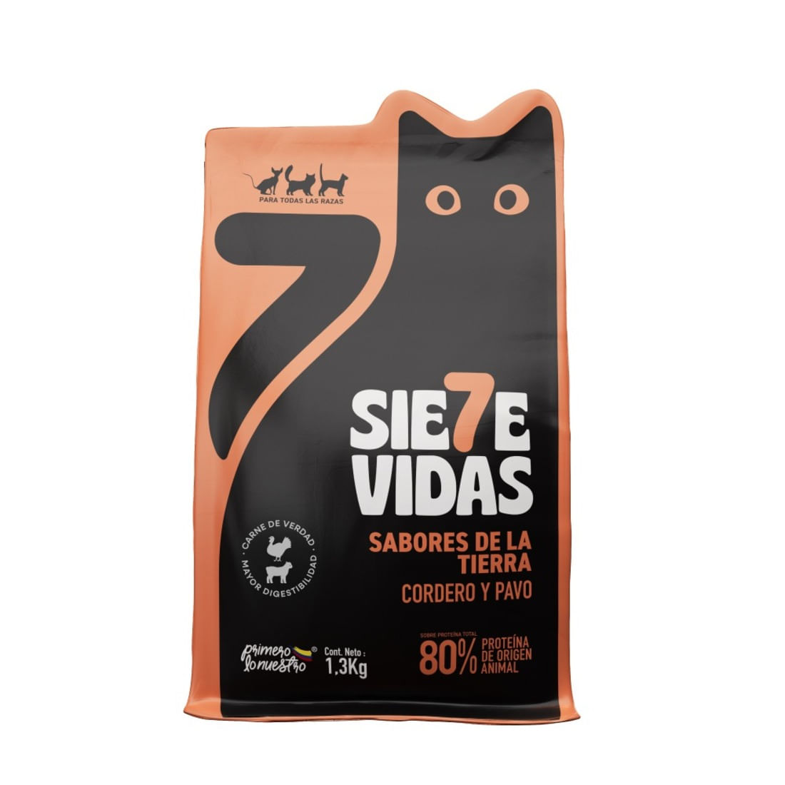 CONCENTRADO 7 VIDAS CORDERO PAVO*1.3KG