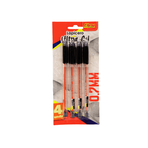 Set Lapicero Ultragel X 4 Negro Et590