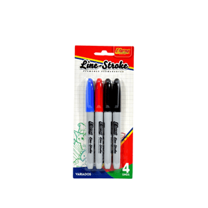 Marcador Line-Stroke Eterna X 4 Negra,Az