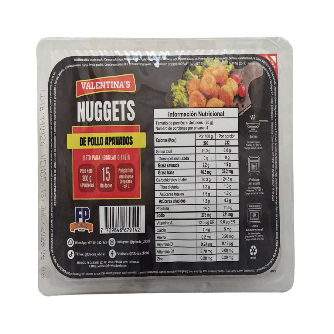 NUGGETS DE POLLO VALENTINA'S *300 GR