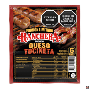 Salchicha Ranchera Queso-Tocineta *204 gr