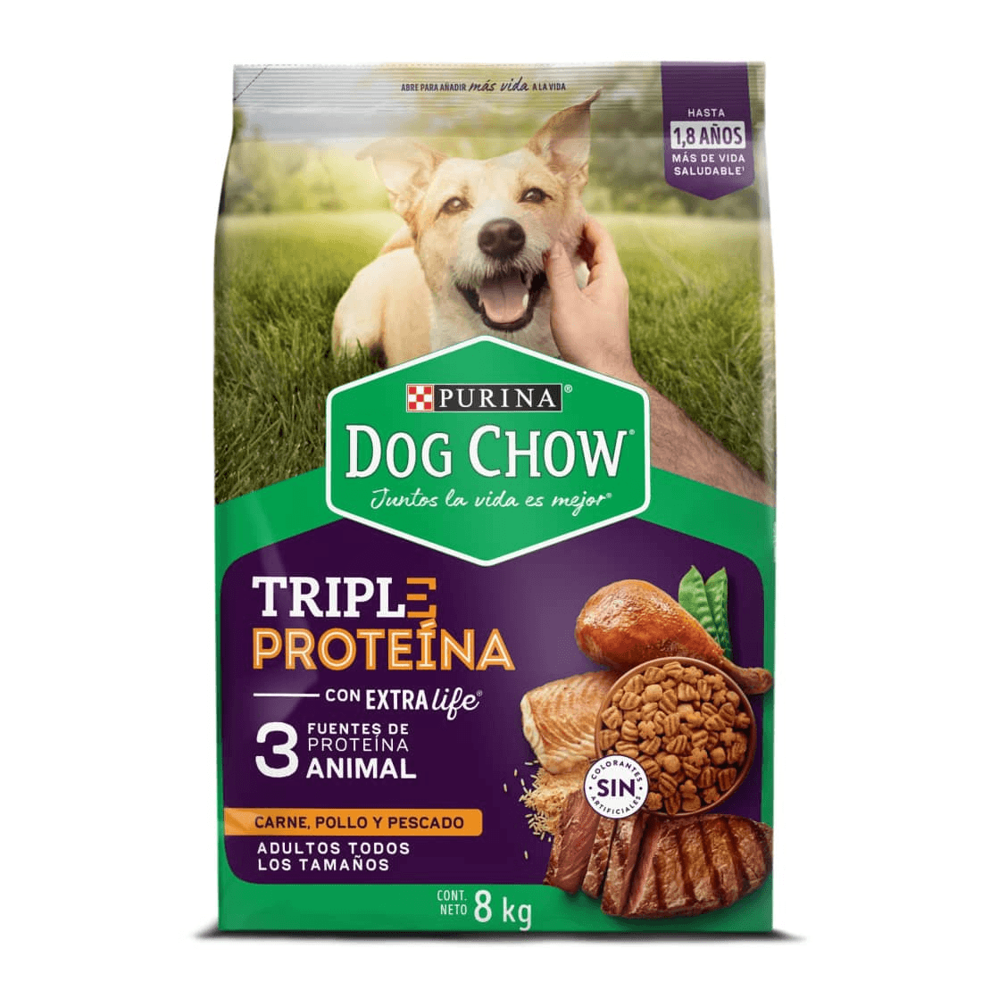 ALIMENTO DOGCHOW PERRO TRIPLE PROT*8000G