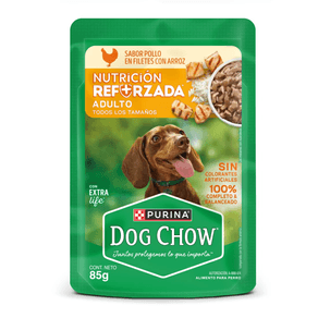 POUCH DOGCHOW ADULTO POLLO/ARROZ*85GR