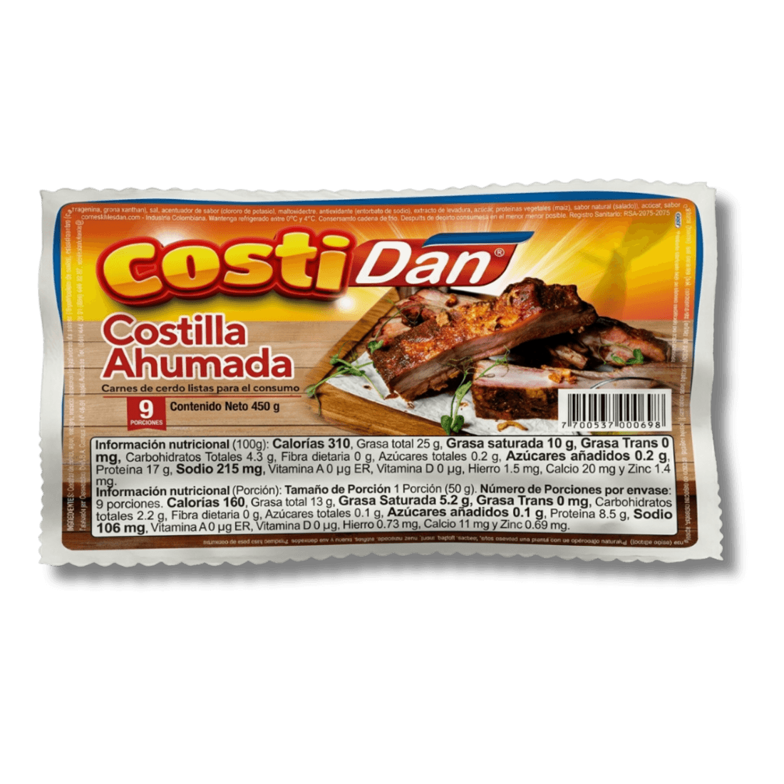 COSTILLA AHUMADA DAN *450 GR