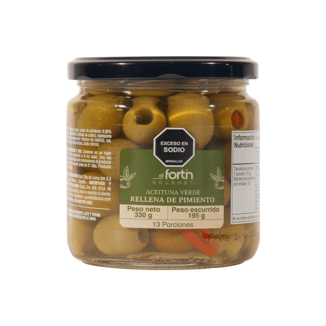 ACEITUNA VERDE RELL PIMIENTO FORTIN*330G