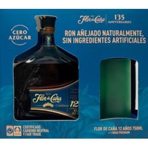 Ron Flor De Cana 12Yo *750 ml+Vaso Jaibol