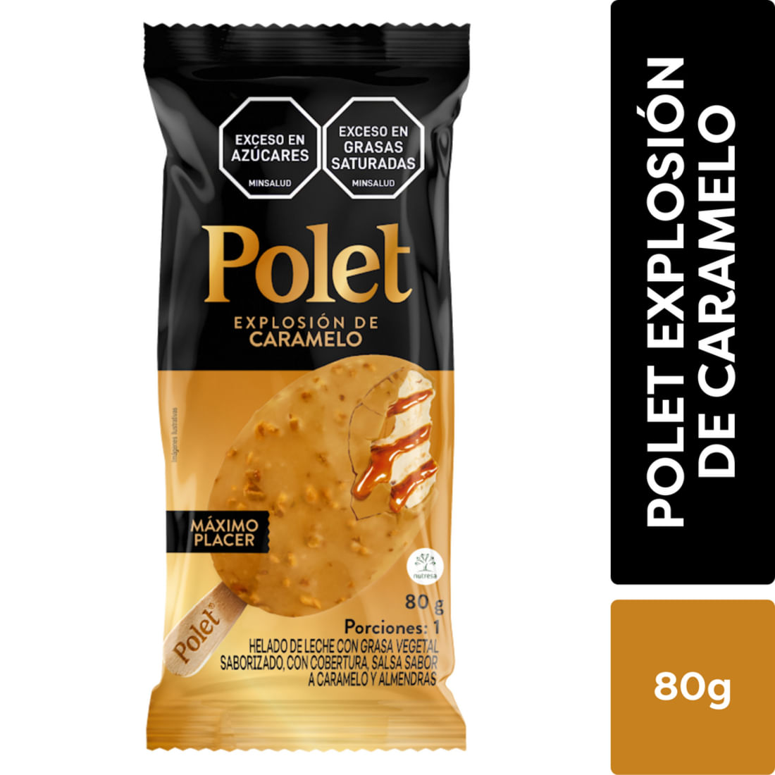 PALETA POLET EXPLOSION CARAMELO *80 GR