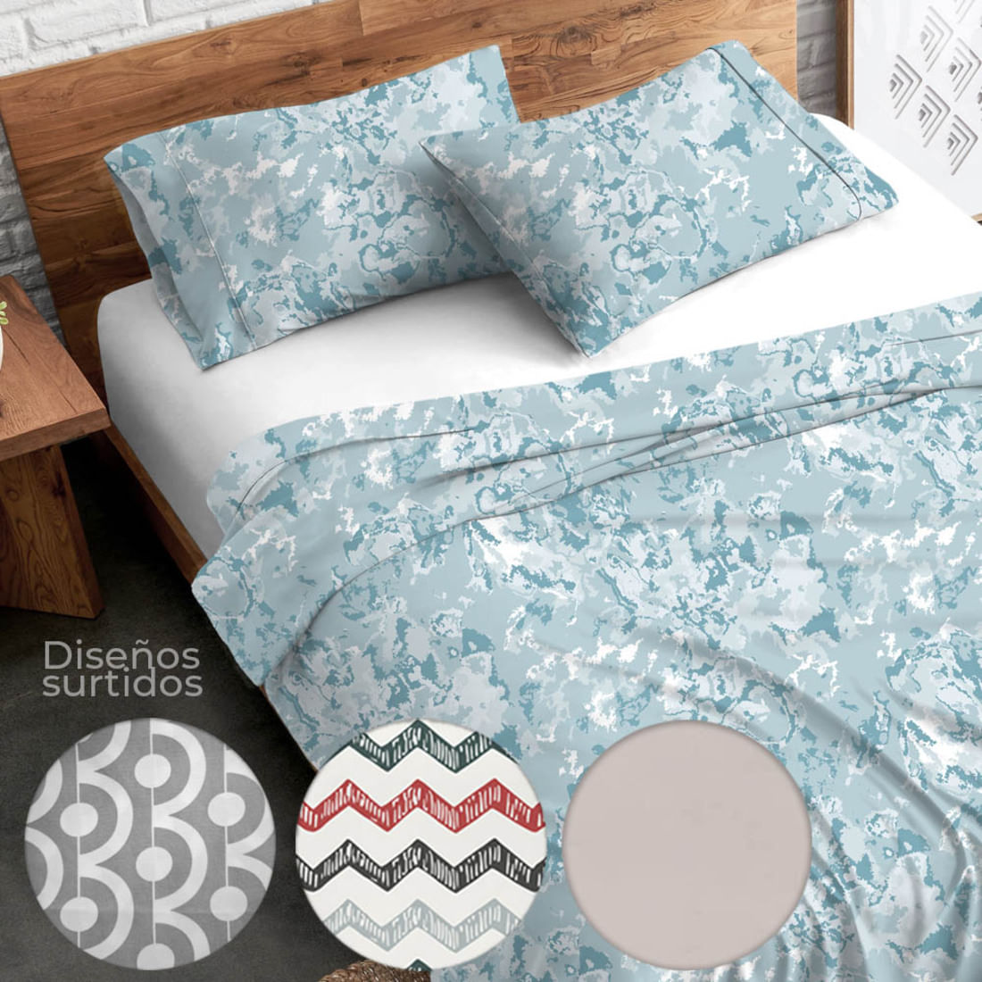 JUEGO CAMA DOBLE MICROFIBRA 100%POLIESTE