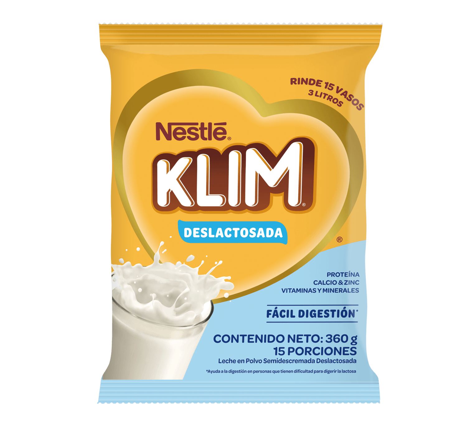 LECHE EN POLVO KLIM DESLACTOSADA*360GR