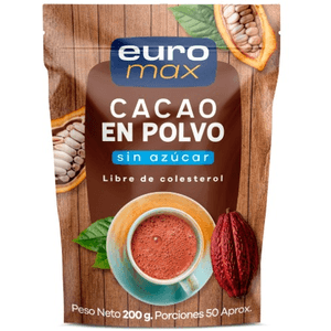 Cacao En Polvo Sin Azucar Euro Max *200 g